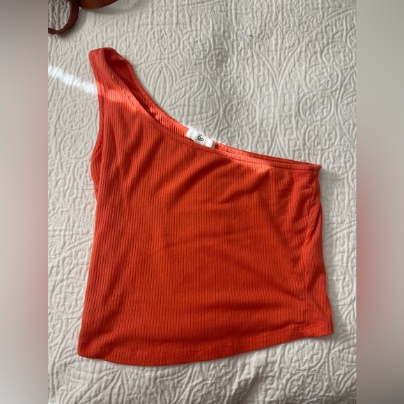 BP Vibrant Orange Ribbed Top - Picture 2 of 3